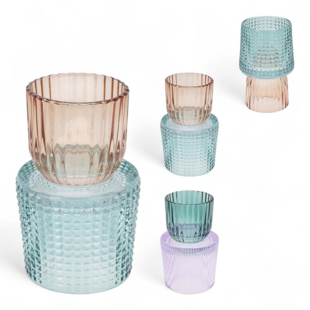 PCANDELA VETRO 7X12CM 2ASS